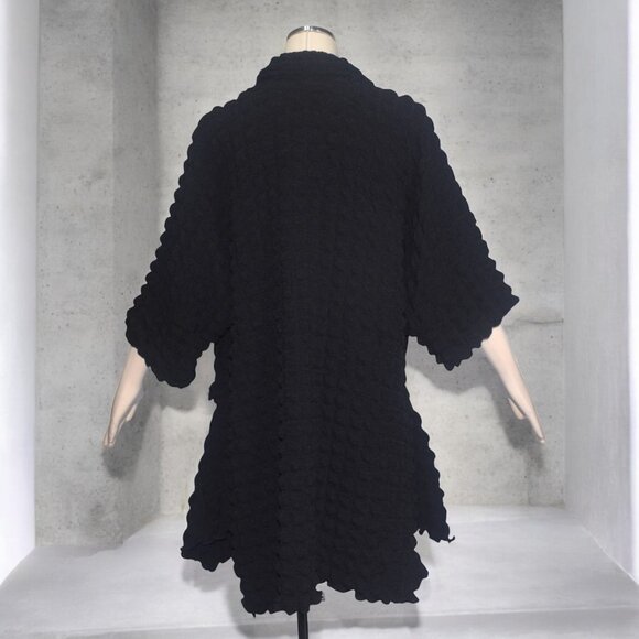 Heydari Noje Jacket Waffle Textured Fabric Cardigan Kimono Artsy One Size OS - Picture 6 of 7